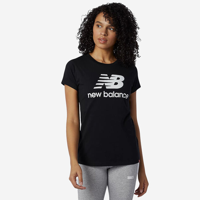 store New Essentials Balance Tee running Logo Stacked women t-shirt online RUNKD