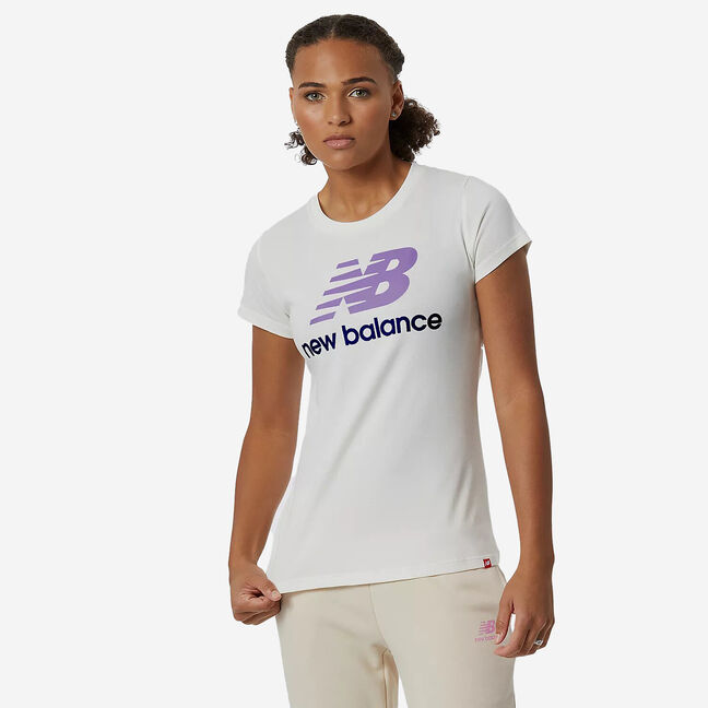 New Balance Essentials Stacked Logo Tee women t-shirt RUNKD running store