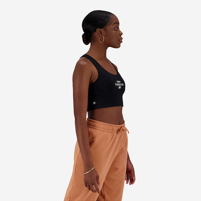 New Balance Essentials Reimagined Cotton Spandex bra 2023 RUNKD online  running store